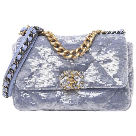 sequin chanel bag blue|chanel blue fabric bag.